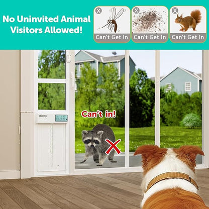 Automatic Sliding Glass Dog Door with Collar Sensor, X-Large Electric Doggy Door for Sliding Glass Doors, Adjustable 90-9/16" to 95-1/4" Slider Height, Anti-Pinch, Fits Dog Up to 220 Lbs (XL-Tall)
