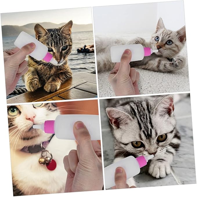 2sets Reusable Cat Feeding Bottles Kitten Milk Feeder Soft and Sturdy Pet Nursing Tool for Kittens and Puppies Easy to Use and Portable Feeding