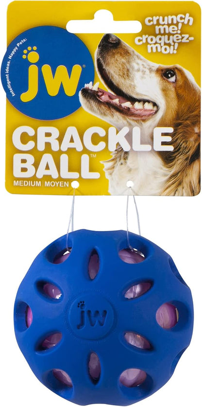 Petmate Crackle Heads Crackle Ball Crunchy Noise Chew Fetch Toy for Dogs Assorted Colors,Medium 3' Diameter,(Pack of 2)