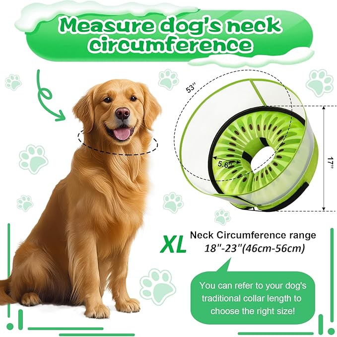 Inflatable Dog Cone Collar with Detachable Enhanced Anti-Licking Shield, Soft Neck Donut Collar for Dogs After Surgery, Adjustable Dog Cone Alternative for Large Medium Small Dogs & Cats
