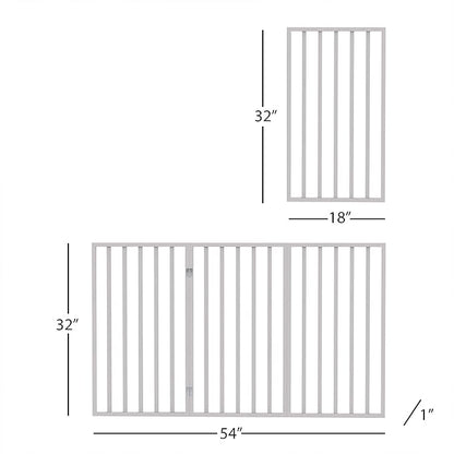 Pet Gate - 3-Panel Indoor Foldable Dog Fence for Stairs, Hallways, or Doorways - 54x32-Inch Wood Freestanding Dog Gates by PETMAKER (White)