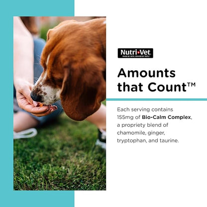 Nutri-Vet Pet-Ease Soft Chews for Dogs, Vet Formulated with Chamomile & Tryptophan to Soothe and Calm During Storms, Separation Anxiety, and Loud Noises, Dog Calming Supplement, 6.0 oz