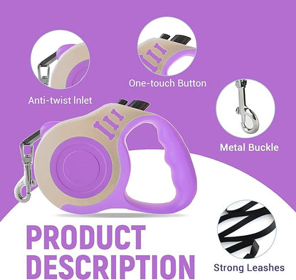 Retractable Dog Leash Automatic Telescopic Tractor Dog Tape, Pet Tape 10/16 FT Durable and Convenient, with Non-Slip Handle, Suitable for Small and Medium-Sized Dogs