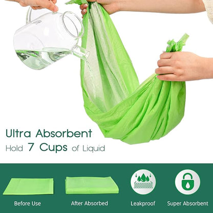 CROCI Puppy Pads 28x34in Green Wee Wee Pads for Dogs , Plant-Based Dogs Pads Extra Large Absorbs Up to 7 Cups of Liquid, 5-Layer Leak-Proof & Quick Drying, Disposable (40 Counts)