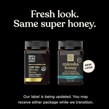 Manuka Honey UMF 20+ MGO 830+ 100% Pure New Zealand Raw, Unfiltered Certified Award Winning Silky Smooth Taste & Texture 17.6 Oz