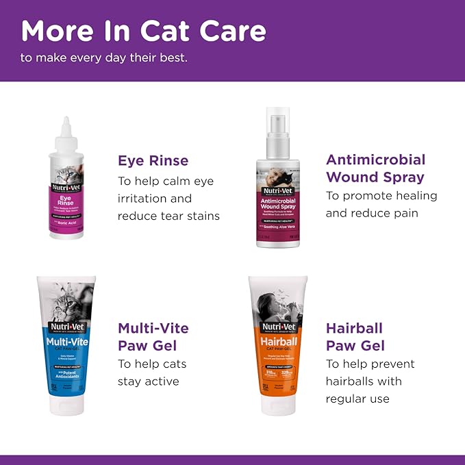 Nutri-Vet Uri-Ease Paw Gel for Cats, Cat Urinary Vitamin, Probiotic & Prebiotic Kitten Supplies, Cranberry Supplement, Immune Support Supplement, Gut health, Salmon Flavor, 3oz