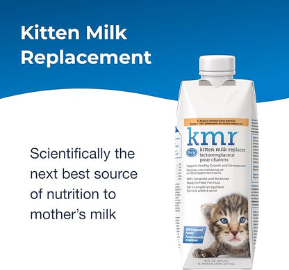 PetAg KMR Kitten Milk Replacer Liquid - 16 oz, Pack of 3 - Ready-to-Feed Formula with Vitamins for Newborn Kittens to 1 Year - Easy to Digest