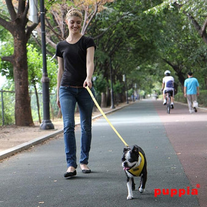 Puppia Soft Dog Harness No Choke Over-The-Head Triple Layered Breathable Mesh Adjustable Chest Belt and Quick-Release Buckle, Yellow, Large