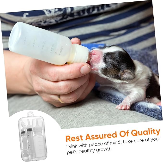Mikikit Pet Supplies Puppy Kitten Feeding Tools Nursing Bottle Set Animal Milk Bottles Nipple