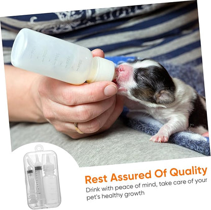 Mikikit Pet Supplies Puppy Kitten Feeding Tools Nursing Bottle Set Animal Milk Bottles Nipple