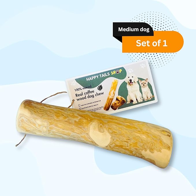 Set of 1 Coffee Wood Dog Chew Stick Toy for Dog, Natural and Real Wooden Bone Sticks for Pets, Safe Dental Cleaning Chews, Pets Health, Teeth Cleaning and Relieve Stress (Medium)