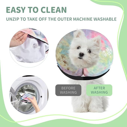 Inflatable Dog Recovery Collar, Dog Cone Collar for After Surgery, Prevent Dogs from Biting & Scratching Wound E-Collars to Help with Healing Soft Pet Recovery Collar Does