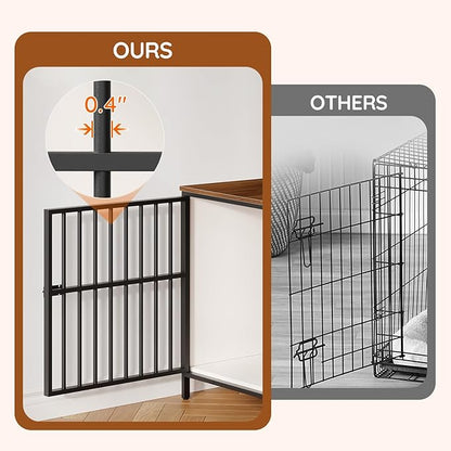 HOOBRO Dog Crate Furniture with Sliding Barn Door, Dog Kennel Indoor for Small/Medium Dogs, Heavy Duty Dog Cage with 2 Doors, End Table for Living Room, Bedroom, Rustic Brown and Black BWH73GW03
