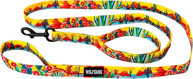 Wolfgang Heavy Duty Dog Leash, Pull-Tested to Over 800 lbs for Walking & Training, PackLeader Print, Dual-Handle Large