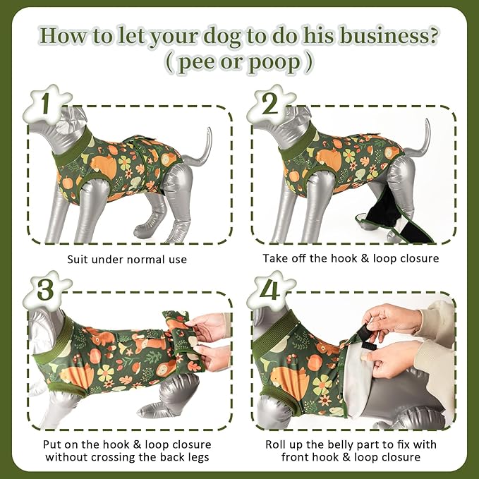 Recovery Suit for Dogs After Surgery,Female Male Dog Onesie for Spay Neuter,Substitute E-Collar & Cone,Anti-Licking Breathable Onesie for Small Medium Large Dogs