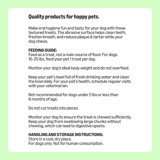 Amazon Basics Dental Dog Treats to Help Clean Teeth & Freshen Breath for Small Dogs, Small, Unflavored, Per Pack: 60 Count, 2.25 pounds (Previously Wag)