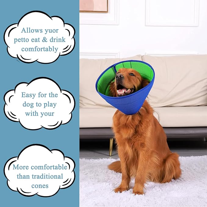Soft Cone for Dogs to Stop Licking, Dog Cone Alternative, Collars for Large/Medium Pet, Adjustable Dog Surgery Collar, Pet E-Collar Alternative Anti-Bite Lick Protective Wound