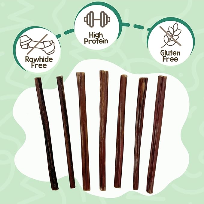 Nature Gnaws Super Skinny Bully Sticks for Small Dogs 5-6" (15 Count) - Long Lasting for Light Chewers and Puppies - Extra Thin Natural Beef Dog Chew Treats