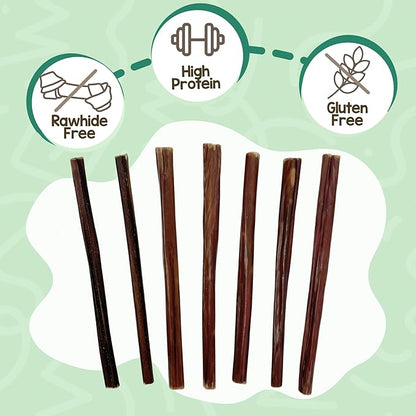 Nature Gnaws Super Skinny Bully Sticks for Small Dogs 5-6" (15 Count) - Long Lasting for Light Chewers and Puppies - Extra Thin Natural Beef Dog Chew Treats