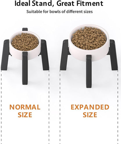 CZPET Dog Bowl Stand with Adjustable Width [2 Pack, Stand Only], Elevated Pet Water & Food Bowl for Medium Pets, Stable and Anti-Slip Raised Bowl
