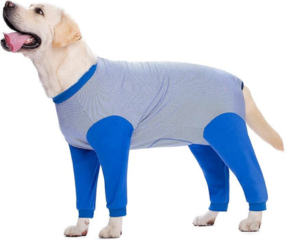 Yeapeeto Dog Onesie Surgery Recovery Suit for Large Medium Bodysuit Dogs Pajamas PJS Full Body for Shedding, Prevent Licking, Wound Protection, Cone Alternative (X-Large, Blue)