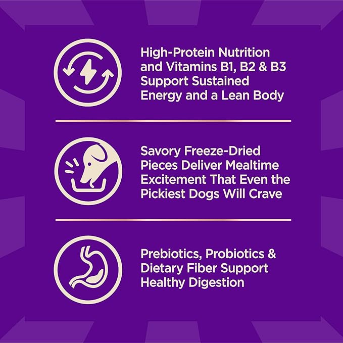 Wellness CORE+ Dry Dog Food with Freeze Dried Pieces, Small Breed, Grain Free, High Protein, Natural, Original Turkey & Chicken Recipe, (10-Pound Bag)