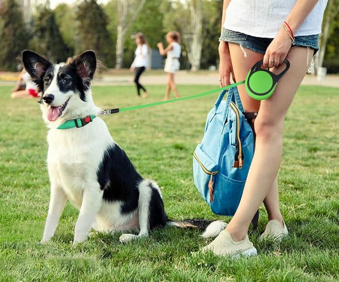 Taglory Retractable Dog Leash, 16ft No Tangle Leash Retractable for Medium and Large Dogs Up to 100 lbs, One-Handed Brake, Pause, Lock, Green