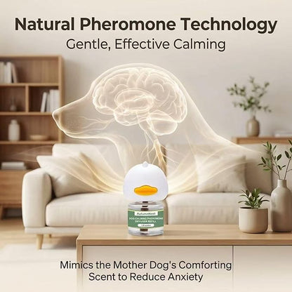 4-Pack Dog Calming Diffuser Kit (1 Diffuser + 3 Refills), Plug-in Pheromone Calming Diffuser for Dog, 90-Day Supply, Covers 700 sq ft, Safe & Odorless Stress Relief Solution, Promotes Relaxed Behavior