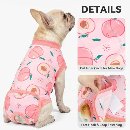 cyeollo Dog Surgery Recovery Suit, Soft Dog Onesie, E-Collar & Cone Alternative, Spay Neuter Suit for Male Female Dogs, Anti-Licking Wound Surgical Clothes, Comfy Body Suit for Small Dogs, Peach S