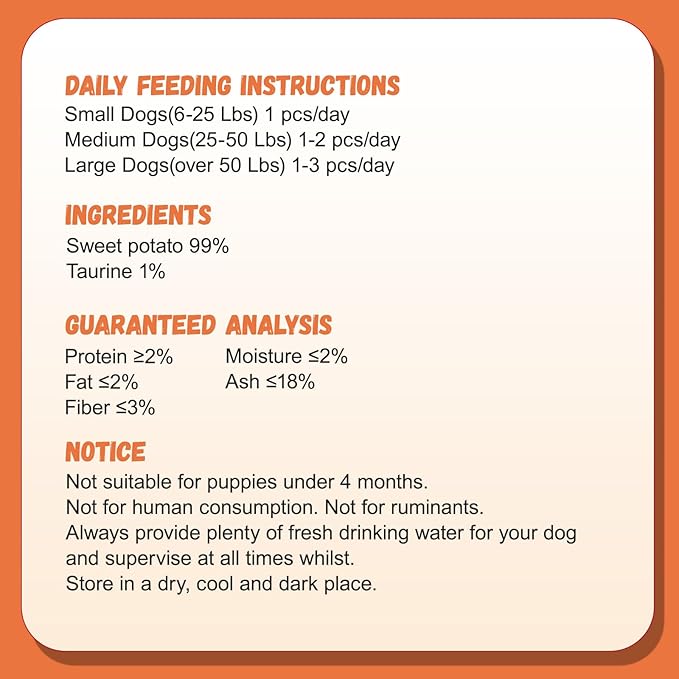 Pawmate Sweet Potato Dog Treats, Healthy Low Fat Dog Chews Rawhide Free Grain Free Training Treats for Small Medium Large Dogs 27-31 Counts