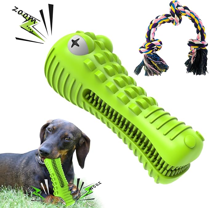 Cutiful Dog Toys for Aggressive Chewers Large Medium Breed, Indestructible Dog Toothbrush Chew Toys, Squeaky Interactive Tough Extremely Durable, Dogs Toys to Keep Them Busy