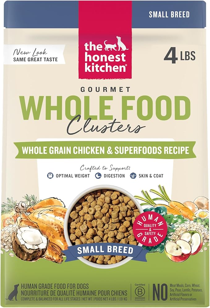 The Honest Kitchen Whole Food Clusters Small Breed Whole Grain Chicken Dry Dog Food, 4 lb Bag