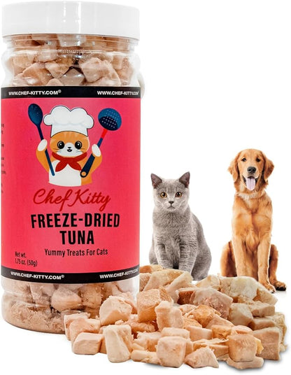 Tuna Cat Treats, 100% Wild Caught | Freeze Dried Dog Treats, High Protein | Grain-free, Single Ingredient Cat & Dog Food Toppers | No Additives or Preservatives | Inspected & Tested in USA | 1.7 oz