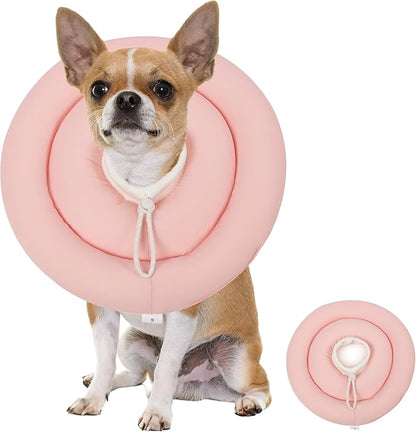 Soft Dog Cones, Adjustable Recovery Dog Donut Collar- Comfy Water Proof Pup Cone Alternative After Surgery-Anti-Bite Lick Wound Healing Pet E-Collar for Small Large Medium Dogs, S