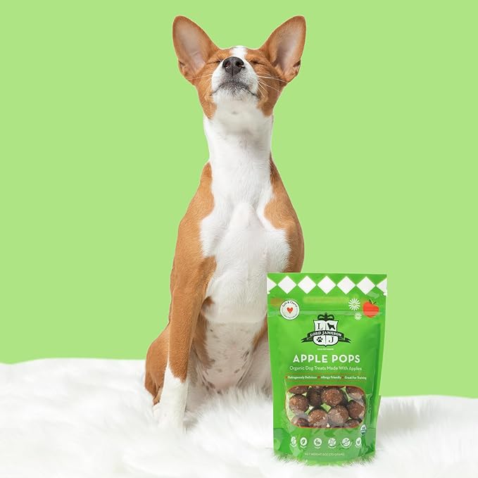 Lord Jameson Apple Pops and Banana Pops Bundle – Soft & Chewy Organic Dog Treats, Allergy Safe Treats for Training, Gluten-Free & Plant-Based, Made in USA