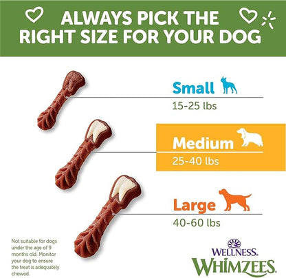 Whimzees Wellness Variety Pack Dog Dental Treat, Chews, Freshens Breath, Medium Size, 29.6 oz Box, 28 Count
