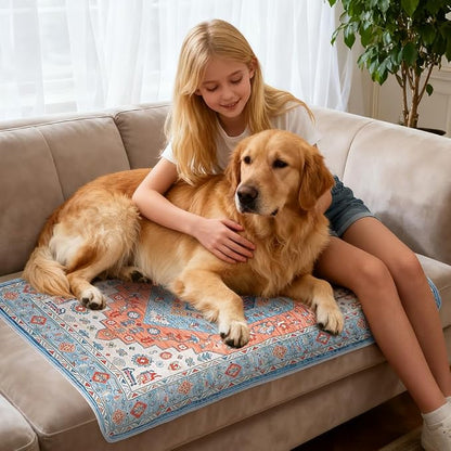 Washable Pee Pads for Dogs 2 Pack Reusable Puppy Training Pads 48"x32" Super Absorbent Waterproof Dog Training Pads, Non-Slip Potty Pads Whelping Pads Litter Mat Pet Supplies - Orange/Mix