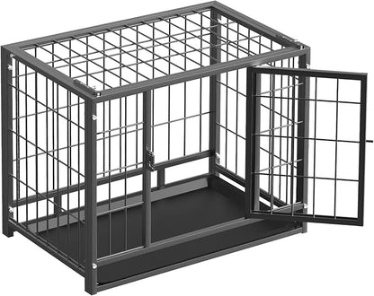 HIWOKK 27 Inch Dog Crate, Escape Proof Dog Cage with Dual Door Lock, Removable Tray for Easy Cleaning, Dog Kennel Indoor Outdoor Use