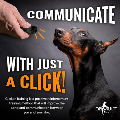 Metal Clickers for Dog Training – Black Dog Clicker for Training with Loud Crisp Sound for Behaviour Reward – Brass Style with Magnetic Clasp and Velvet Pouch – 1 Unit Pet Clicker