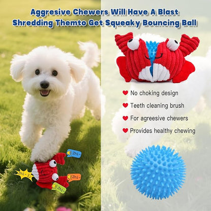 Interactive Squeaky Dog Chew Toy,No Stuffing Interactive Chew Toy for Small Medium Large Dogs, Training Reward Gift for Pets(Blue Whale)