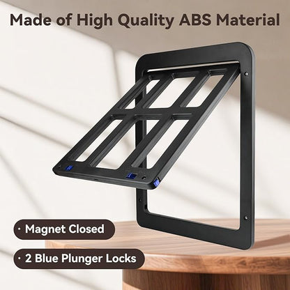 Dog Screen Door for Sliding Screen Lockable Pet Flap with Magnets Suitable for Dog-Black
