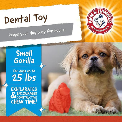 Arm & Hammer for Pets Super Treadz Mini Gorilla Dental Chew Toy for Dogs - Dog Dental Chew Toys Reduce Plaque & Tartar Buildup Without Brushing - for Dogs up to 25 Lbs (Pack of 24)
