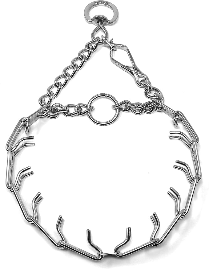 HS HERM. SPRENGER GERMANY Prong Dog Training Collar with Quick Release Buckle Ultra-Plus Chrome Plated Steel Pet Pinch Collar No-Pull Collar for Dogs Anti Pull Training Collar Large