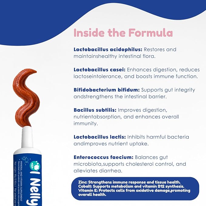 Ruminant Probiotic Paste 80CC for Cattle, Goats & Livestock – Prebiotic + Probiotic 6 Strains 8B CFU, Vitamin E & Minerals – Digestive, Rumen & Immune Support, Calving