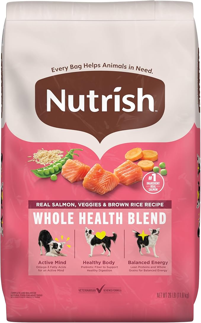 Nutrish Salmon Dry Dog Food, 26 Pound Bag