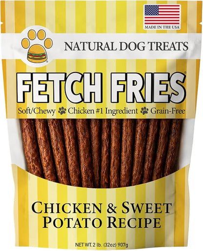 Chicken and Sweet Potato Dog Treats, Soft Chicken Jerky for Small and Large Breeds, Naturally Healthy, Made in The USA (32 oz)