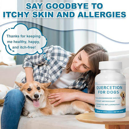 Quercetin with Bromelain for Dogs – Supports Immune Function, Reduces Itching & Inflammation, Promotes Antioxidant Defense, 3.5 oz Powder