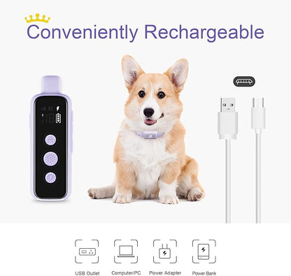 Bousnic Dog Shock Collar for 2 Dogs - (8-120lbs) Waterproof Rechargeable Electric Dog Training Collar with Remote for Small Medium Large Dogs with Beep Vibration Safe Shock Modes(Purple)