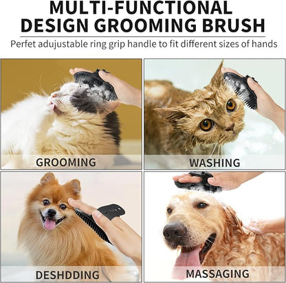 Professional 7 in 1 Dog Paw Cleaner for Dogs & Cats - Includes 1 Portable Paw Washer, 1 Bath Brush, 2 Dog Toothbrushes and 3 Absorbent Towels Note: Fits Paws 1.5 to 2.5 Inches Wide (Medium, Black)