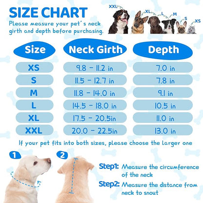 Dog Cone After Surgery - Soft, Comfortable, Adjustable Recovery Collar for Large, Medium, Small Dogs - Stop Licking with Soft Protect Edge (Bone, L)